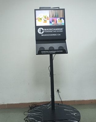 21.5 inch Phone Charging Wifi Digital Signage Kiosk With 3 Wireless Charging Pad