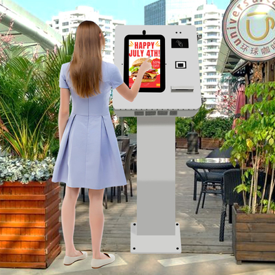 15.6 Inch Vertical Outdoor Order Payment Machine Waterproof IP65 Self Service Machine High Brightness Outdoor Payment Terminals