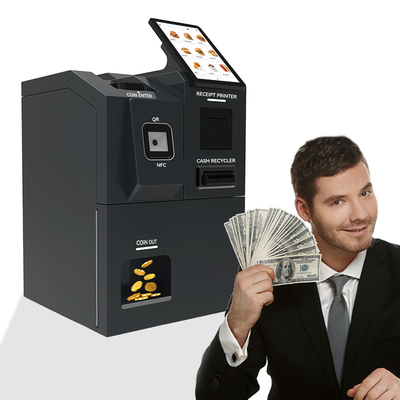 21.5 inch Touch Screen Self Service Coin Change Machine With QR code and NFC payment