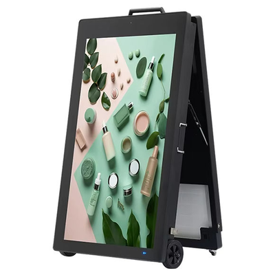 Solar Powered Portable Digital Kiosk - Foldable LCD Advertising Screen Waterproof Outdoor TV for Outdoor Digital Signage