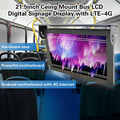 21.5/24/32 Inch Stretched Bar Ceiling Mount Bus Wifi Digital Signage Android Wireless Networking Digital Lcd Monitor With 4G Option
