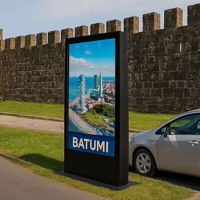 75'' Double Side Outdoor Commercial Kiosk Digital Signage IP65 Floor Stand