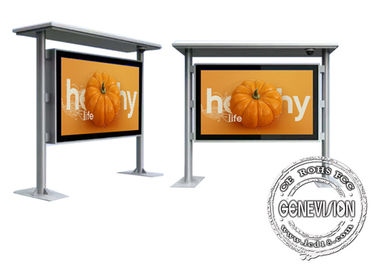 Bus Stop Waterproof Digital Signage , High Brightness Touch Screen Computer Kiosk 55 Inch