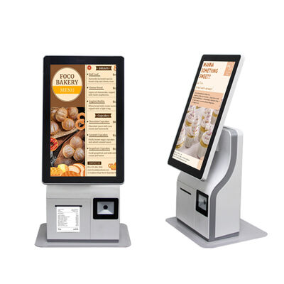 ABS Shell 15.6 Inch Desktop Single Dual Screen Self Service Cashier Touch Screen Kiosk with Printer
