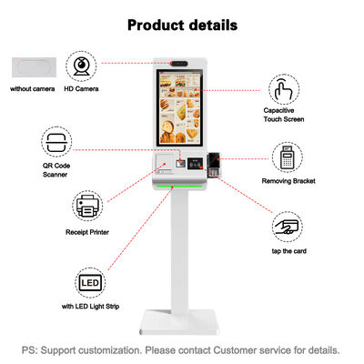 21.5 inch 24 inch 32 inch Interactive Touch Screen Payment Kiosk With Printer Qr Code Scanner