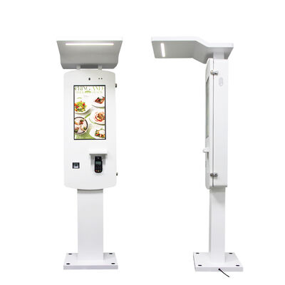 24-inch Outdoor Self-Ordering Kiosk with IP65 Waterproof 1500nit High Brightness Touch Screen and Built-in QR Scanner
