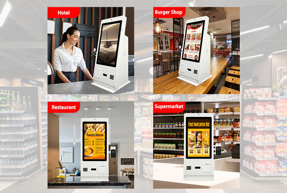 24 Hotel Self-Service Kiosk with NFC Card Dispenser & QR Reader & Thermal Printer