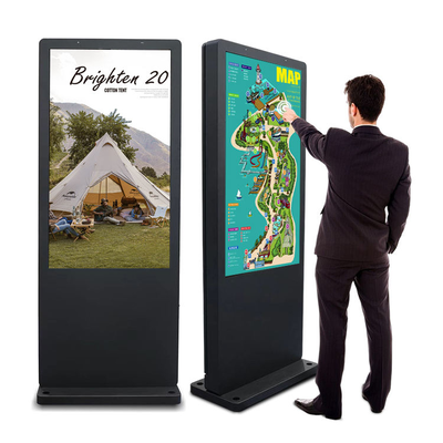 Waterproof Outdoor Vertical Touch Screen Advertising Display 2500nits High Brightness Kiosk Display Support Android and Windows System