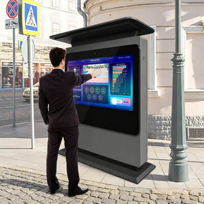 55 Inch Outdoor Digital Signage Touch Screen Kiosk Totem Windows Android High Brightness Waterproof Advertising Display