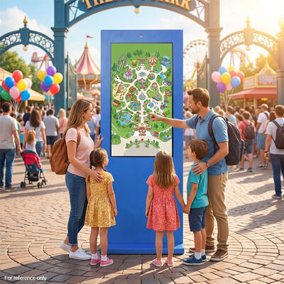 Outdoor Floor Standing Digital Signage Totem with 3000nits Sunlight Readable Display 5MP Camera and Auto Dimming Light Sensor
