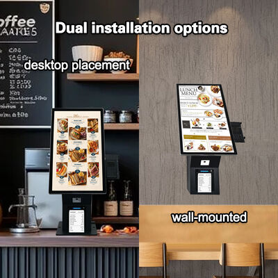 24 inch Desktop Wall Mount Self Payment Kiosk with QR Code Scanner and Thermal Printer POS Payment Terminal