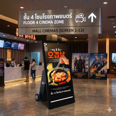 43 55 Inch Battery Powered Foldable Portable Waterproof Outdoor Digital Poster lcd advertising Display