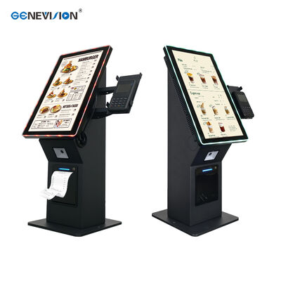 15.6 Inch Vertical HD Touch Screen Self Service Kiosk with Built-in 80mm Thermal Printer and Customizable Design for Fast Ordering and Payment