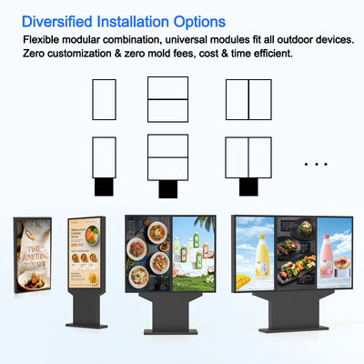 55inch 2500nits IP65 Waterproof Dual Screen Outdoor Digital Signage and LCD Advertising Display