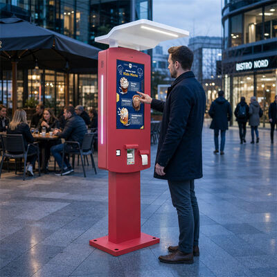 32 Inch 2000 Nits Outdoor Self Service Kiosk and Self Service Terminal with Canopy and LED Light Strip