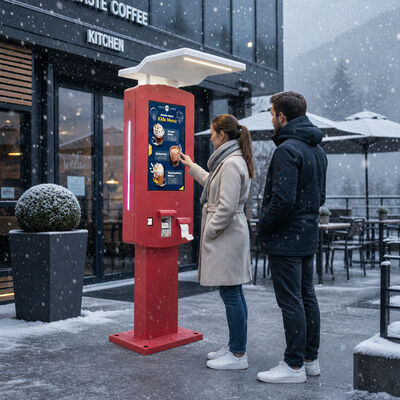 IP65 Waterproof Self Service Kiosk with Canopy and RFID Self Ordering Kiosk for Outdoor Food Ordering