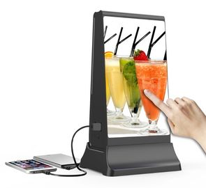 Black Digital Advertising Display Stand Small Size Cell Phone Charger Kiosk WIFI
