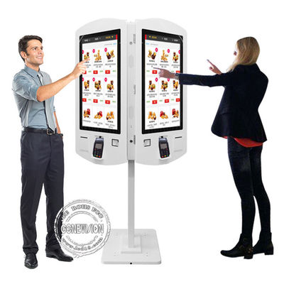 32 Inch Double Sided PC Win10 Self Service Kiosk For Restaurant