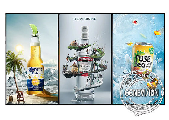 Vertical Installation 3.5mm 8mm Bezel Restaurant Menu Board