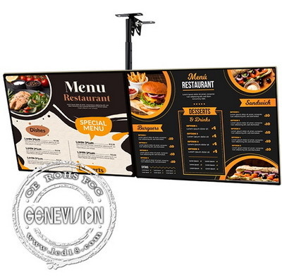 43 55 Inch FHD Narrow Bezel  Hanging Wall Mount LCD Display Restaurant Menu Screen