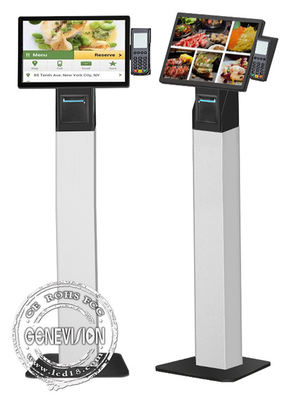 Touchscreen Self Service Ordering Kiosk With Thermal Printer And POS Holder