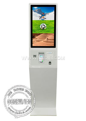 27 inch Receipt Printer QR Code Scanner Finger Print Self Service Kiosk ...