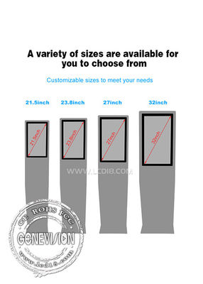 27 inch Receipt Printer QR Code Scanner Finger Print Self Service Kiosk ...