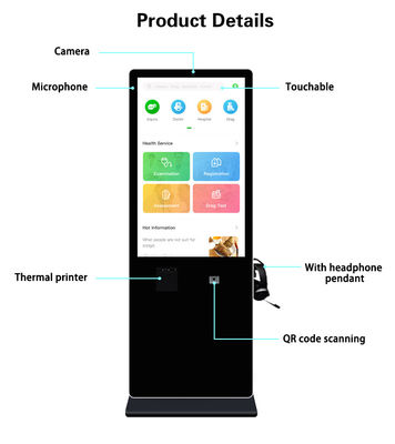 Video Intercom Kiosk 43 inch LCD Healthcare Hospital Two-Way Intercom Interactive Kiosk Wifi ...