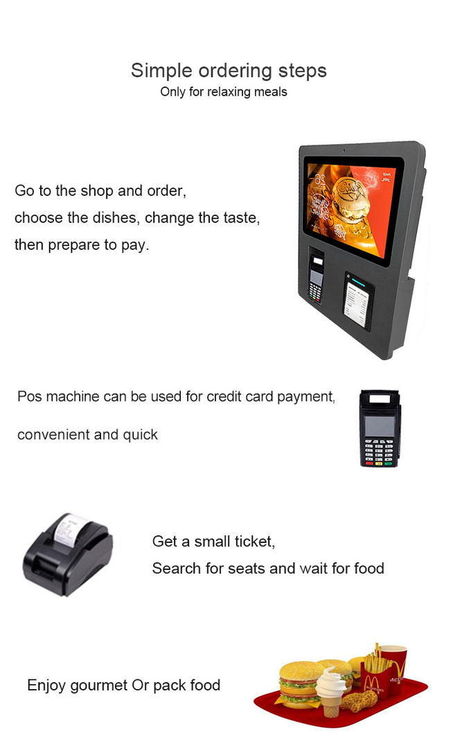 15.6 inch HD Capacitive Touch Screen Self Ordering Kiosk Manufacturer For Restaurant/Hotel 2