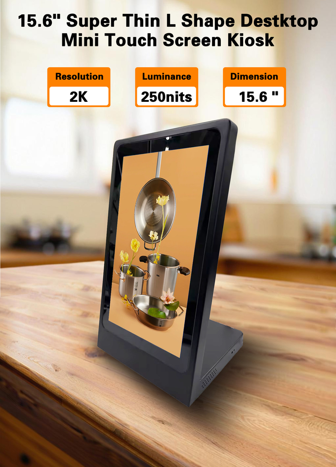 L Shape 10.1 Inch Super Slim LCD Touch Screen Kiosk Table Advertising Display For Retail 0