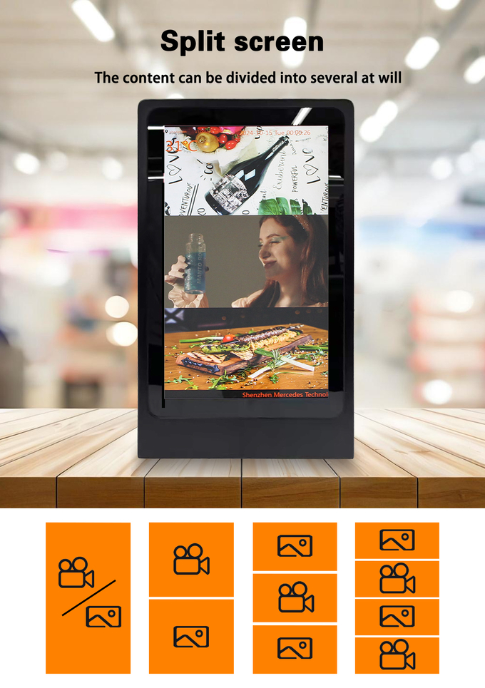 L Shape 10.1 Inch Super Slim LCD Touch Screen Kiosk Table Advertising Display For Retail 1