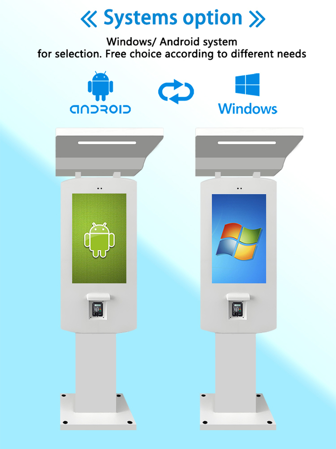 32" Outdoor IP65 Waterproof Floor Stand Touch Screen Self-Service Terminal Kiosk for Ordering Food and Payment 1