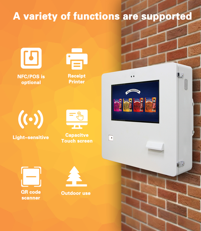 All-Weather Self-Order And Payment Terminal 15.6/21.5" - Outdoor All-In-One Kiosk With Printer & QR Scanner 3