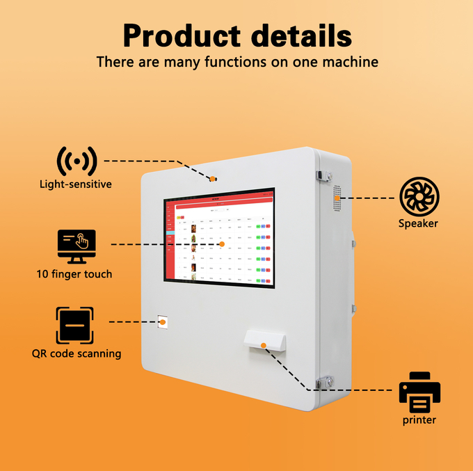 All-Weather Self-Order And Payment Terminal 15.6/21.5" - Outdoor All-In-One Kiosk With Printer & QR Scanner 2