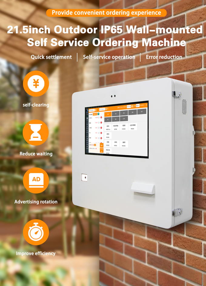 All-Weather Self-Order And Payment Terminal 15.6/21.5" - Outdoor All-In-One Kiosk With Printer & QR Scanner 0