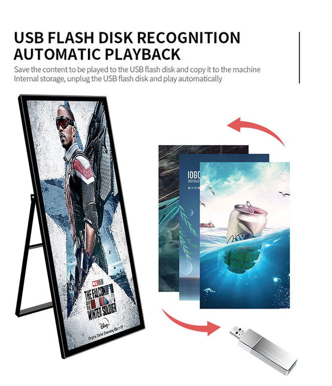 43Inch Portable LCD Digital Signage for Restaurant Retail LCD Poster Advertising Display 2