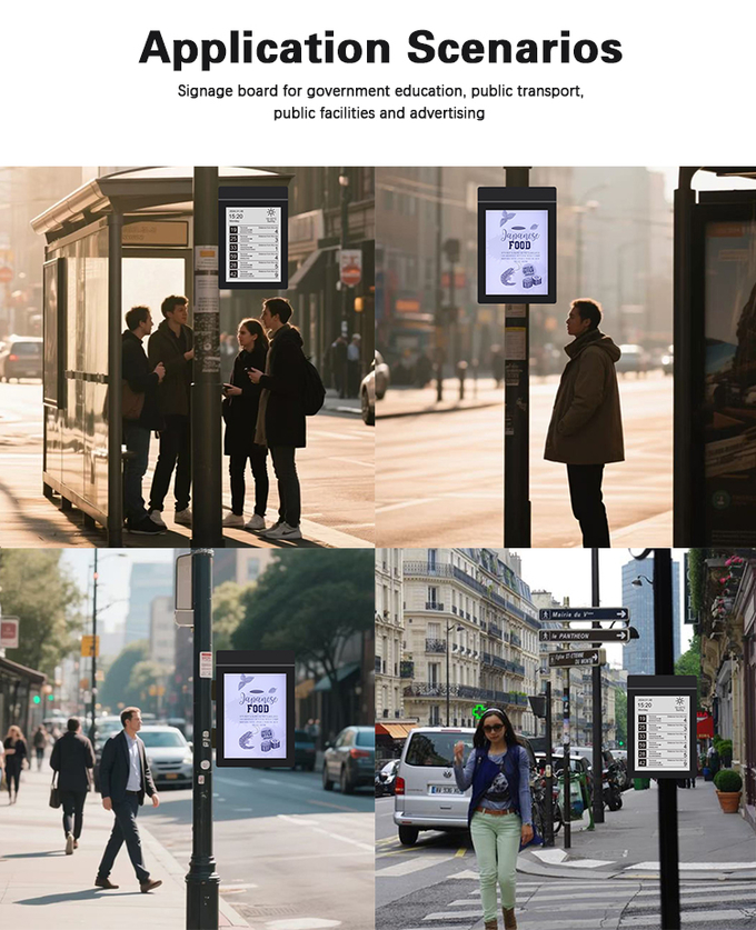 E Ink 13.3 Inch Outdoor Wall Mount Screen Android System WIFI LCD Digital Signage Player Kiosk Advertising for Station Museum 0