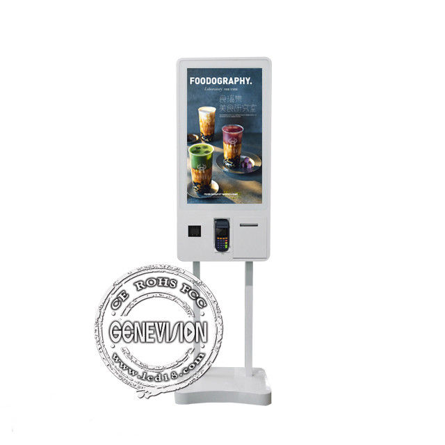 QR Scanner / Printer Touch Screen Kiosk 32'' Self Service Ordering Capacitive Touch Menu